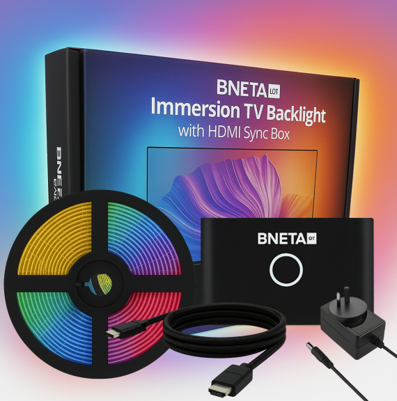 BNETA IoT Immersion TV Backlight with HDMI Sync Box K90