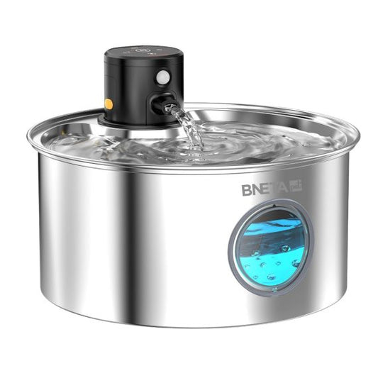 BNETA Pet Stainless Steel Battery Water Fountain W2